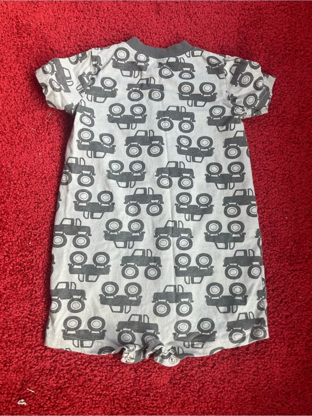 Carter's Gray Baby Romper with Orange Accent